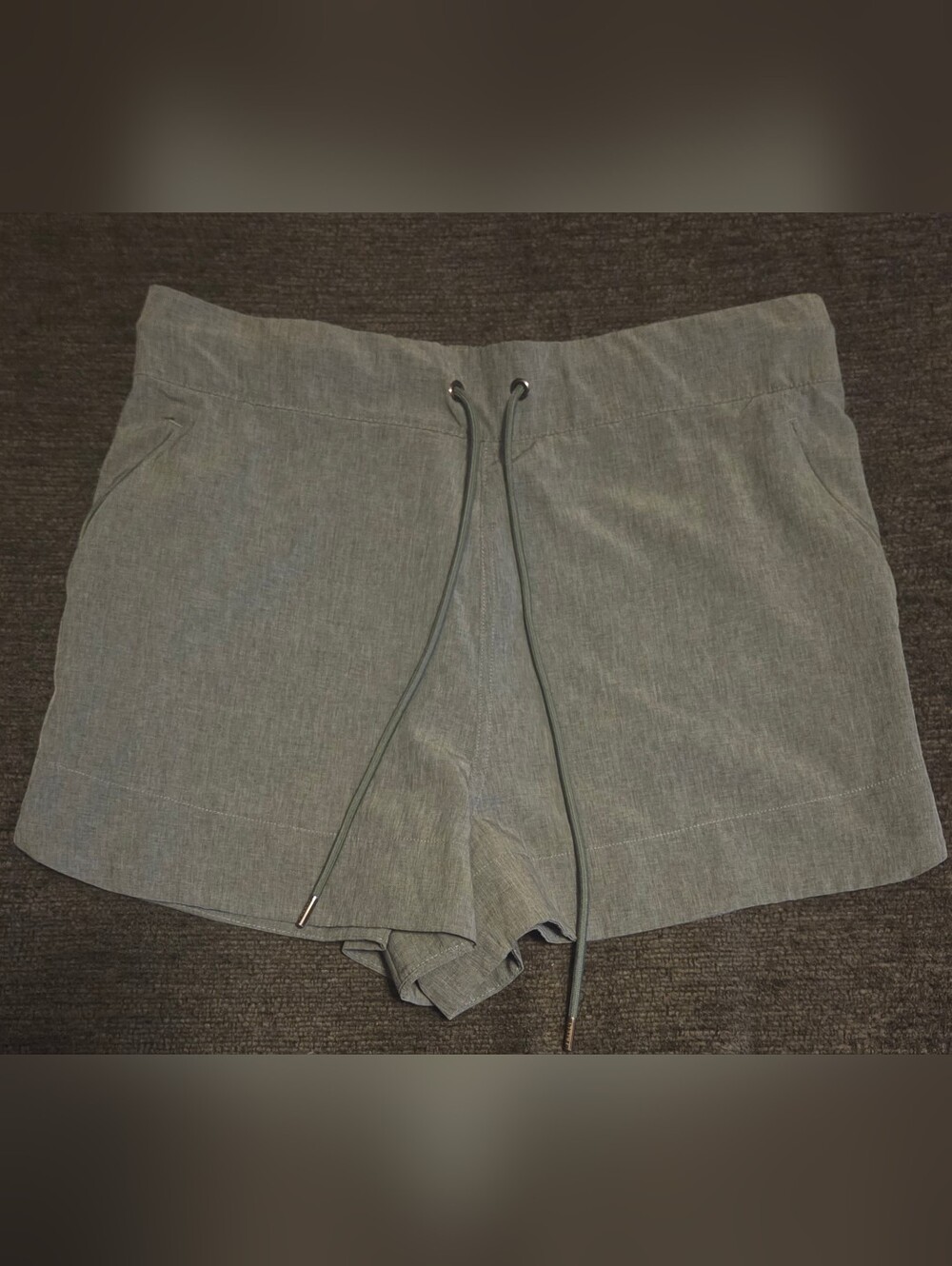 Freely Grey/ Light Olive Drawstring Shorts. Size L
